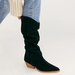 Black Sway Low Slouch Boots